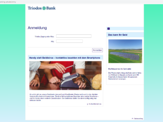 Triodos Login Bereich: Screenshot der Webseite https://www.triodos-banking.de/banking-private/entry